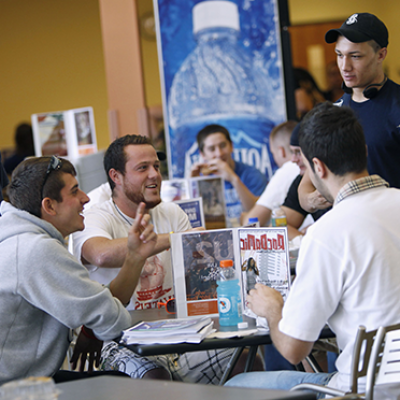Students at a dining hall